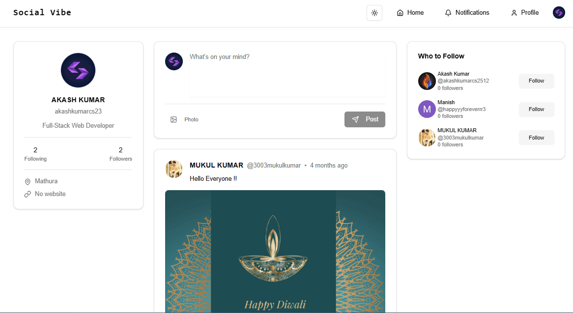 Social Vibe - Social Media Platform